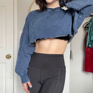 Blue cropped hoodie